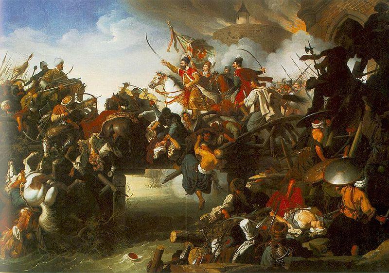 Johann Peter Krafft Zrinyi's Charge from the Fortress of Szigetvar oil painting picture